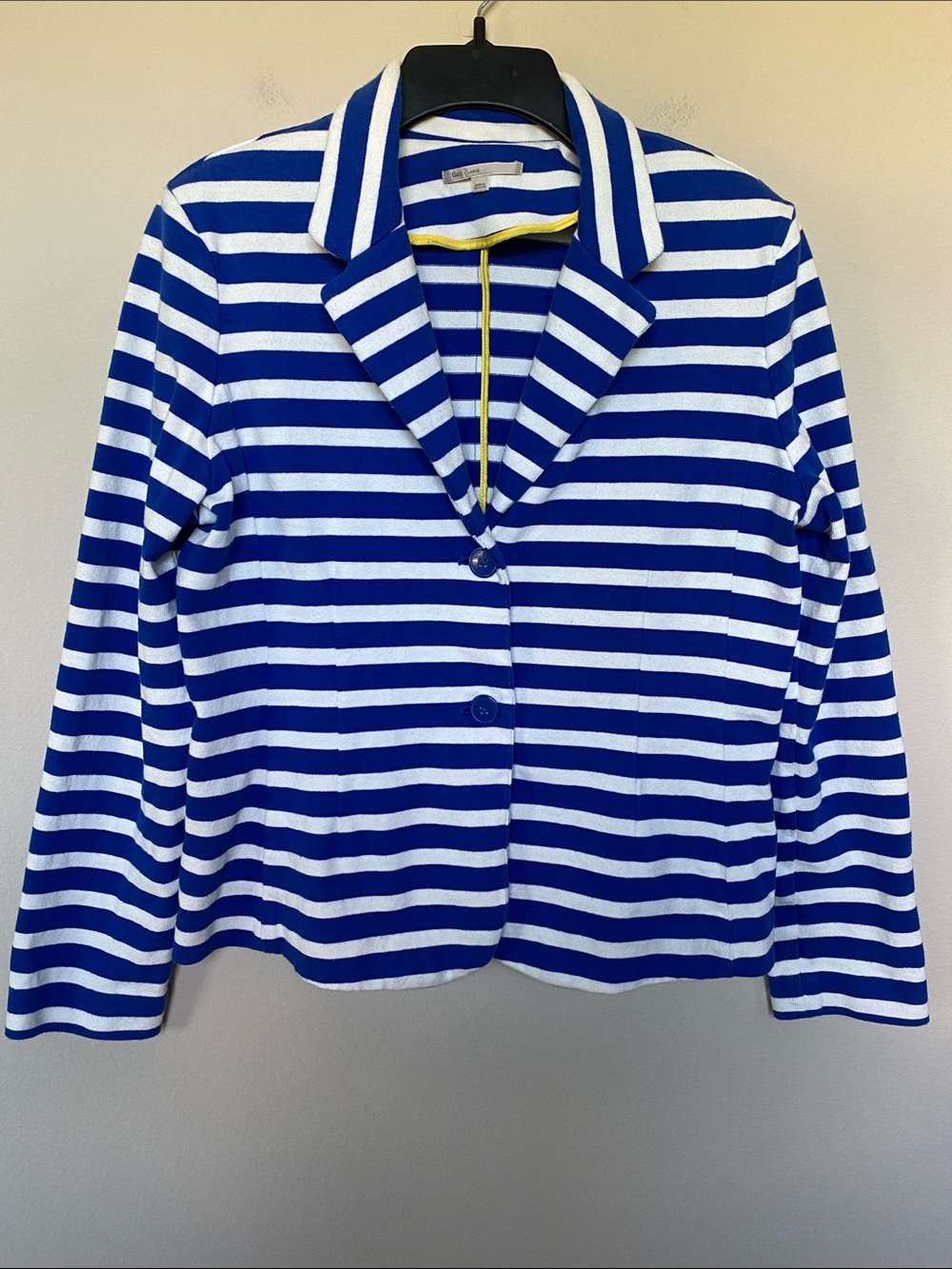 Gap Blue and White Striped Cotton Blazer